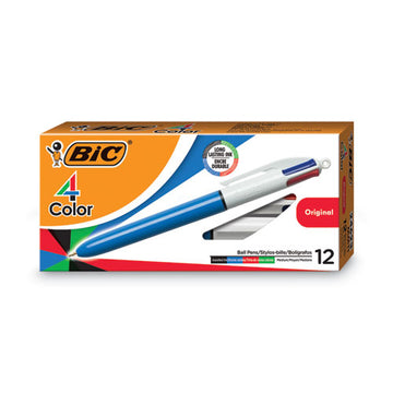 BIC® 4-color Multi-function Ballpoint Pen, Retractable, Medium 1 Mm, Black-blue-green-red Ink, Blue Barrel freeshipping - TVN Wholesale